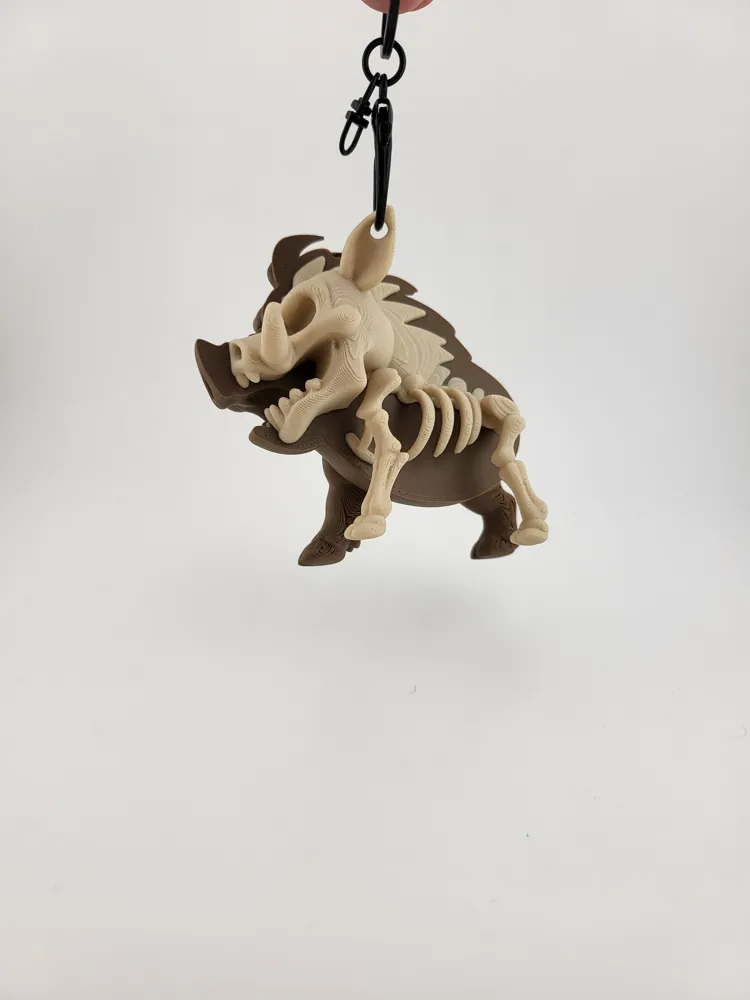 Kawaii Skeleton Pumba Keychain – Cute Stylized 3D thumbnail 3