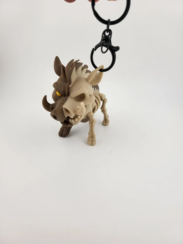 Kawaii Skeleton Pumba Keychain – Cute Stylized 3D thumbnail 4