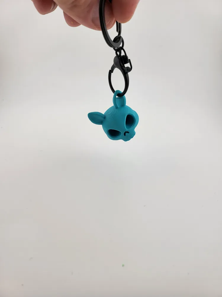 Blue Bunny Skull Keychain kawaii thumbnail 2