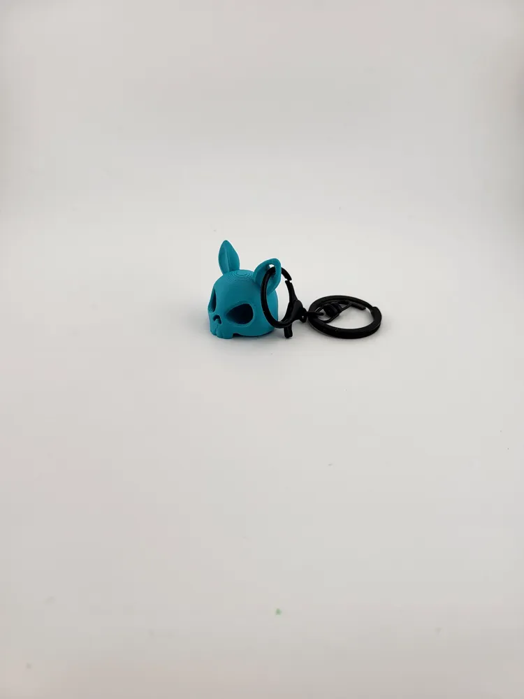 Blue Bunny Skull Keychain kawaii thumbnail 3