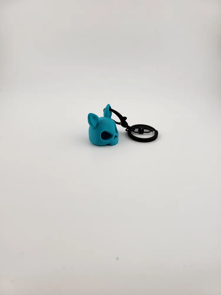 Blue Bunny Skull Keychain kawaii thumbnail 4