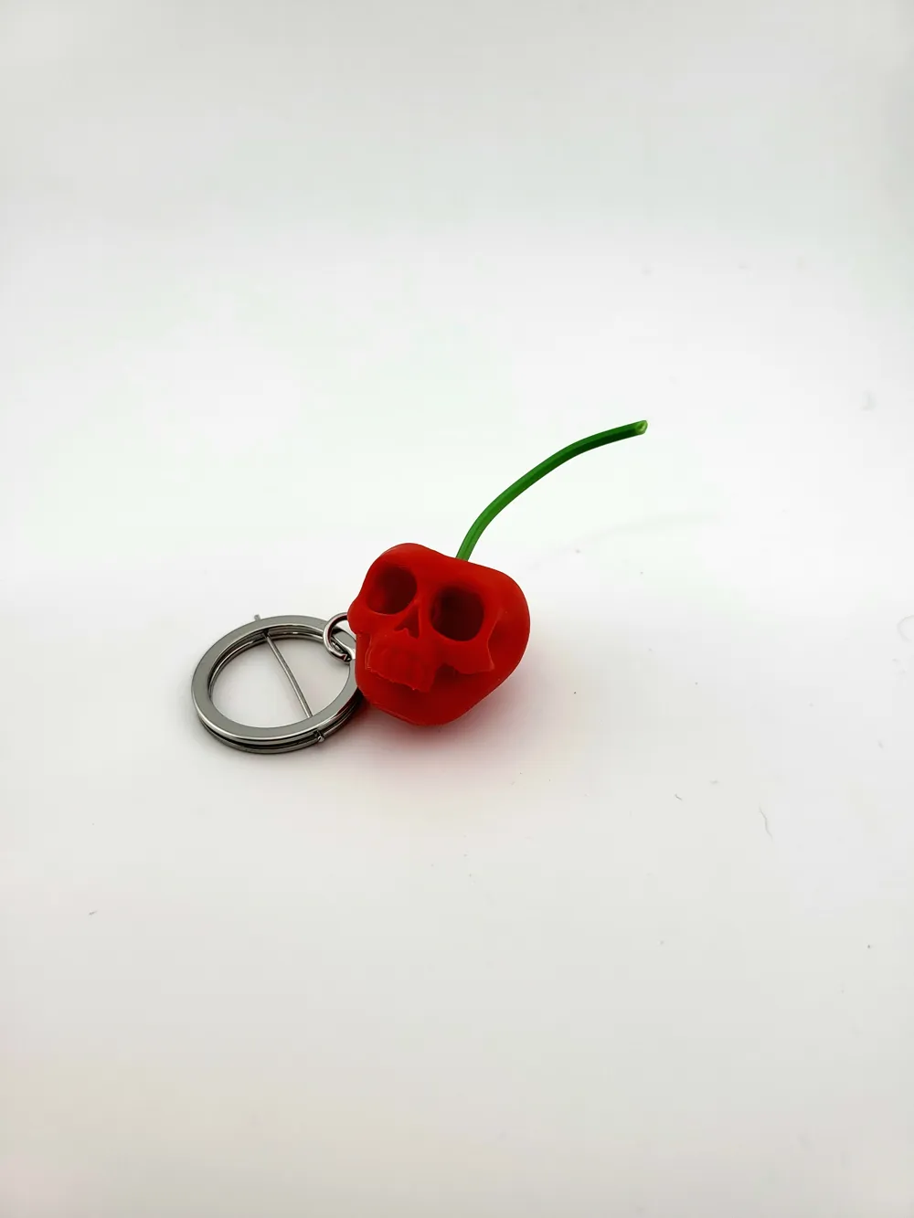 Skull Cherry Keychain Kawaii Spooky Fruit Charm thumbnail 4