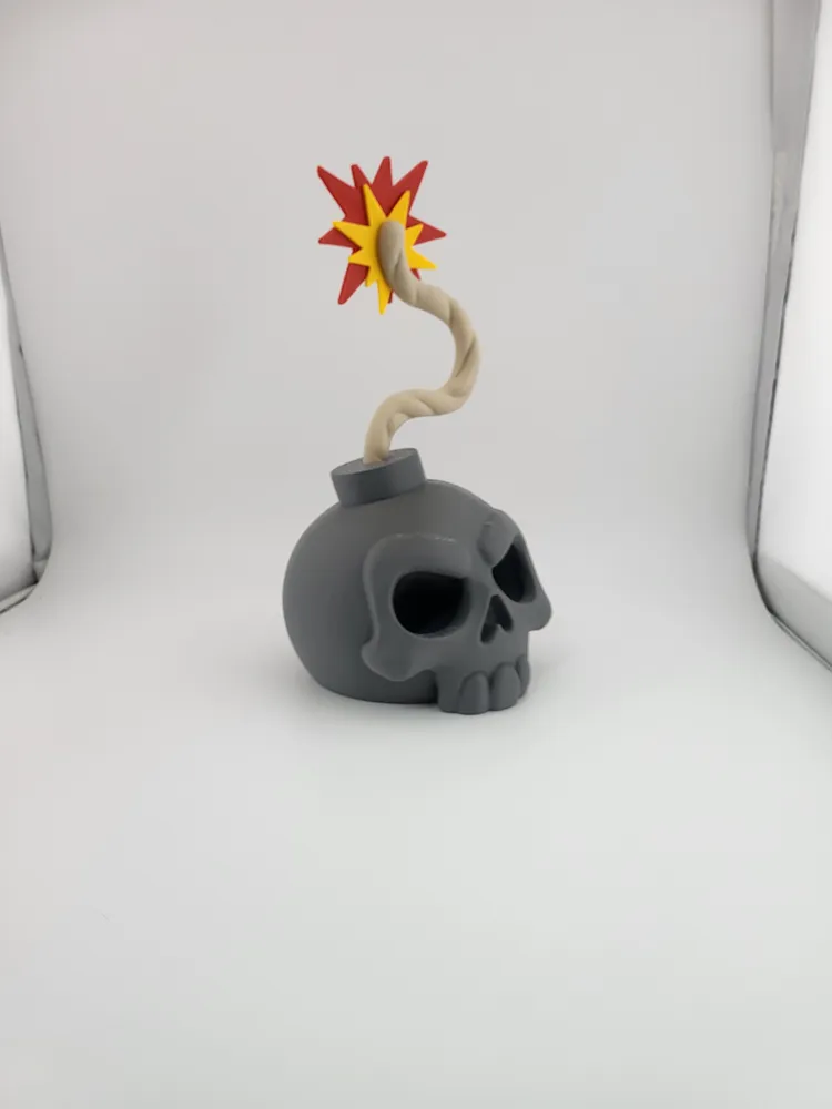 Kawaii Skull Bomb 3D Print thumbnail 4