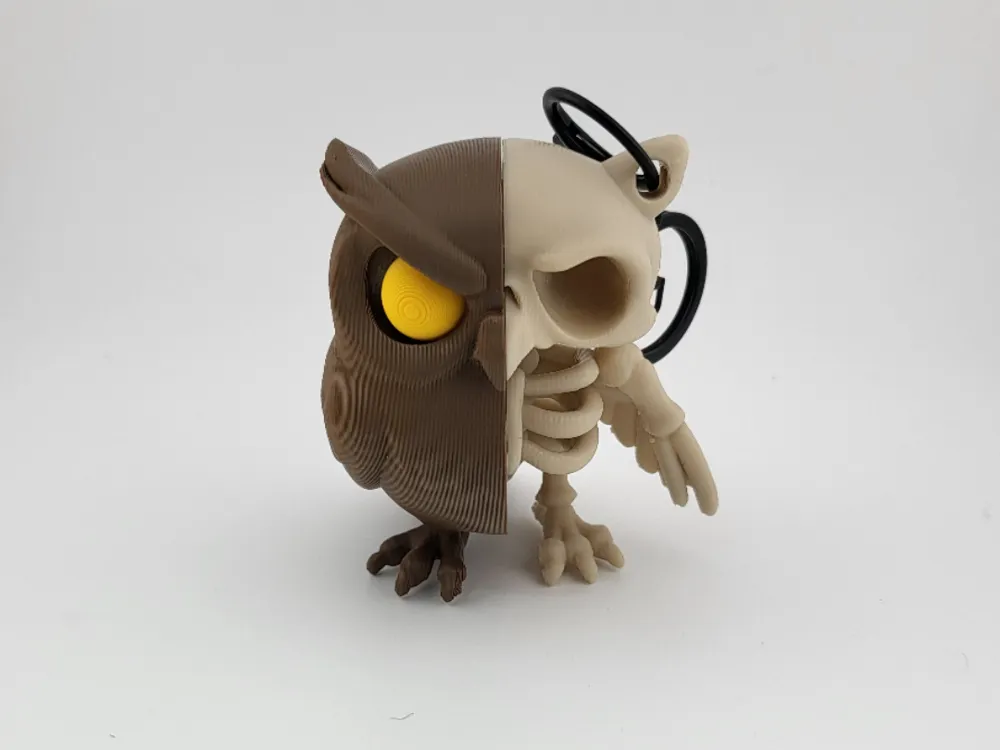 Kawaii Skeleton Owl Keychain Cute Bone Bird Charm