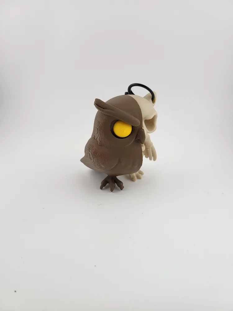 Kawaii Skeleton Owl Keychain Cute Bone Bird Charm thumbnail 3