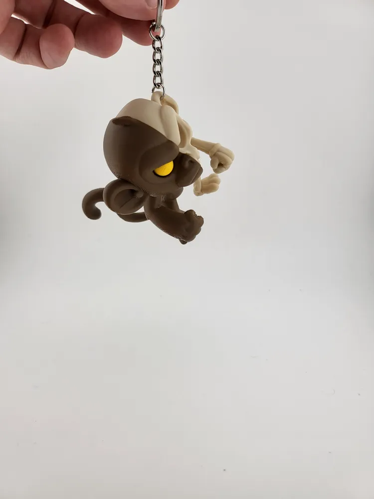 Kawaii Monkey Skeleton Keychain - Cute Charm thumbnail 3