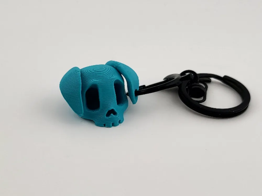 Tiny Puppy Skull Keychain kawaii dog