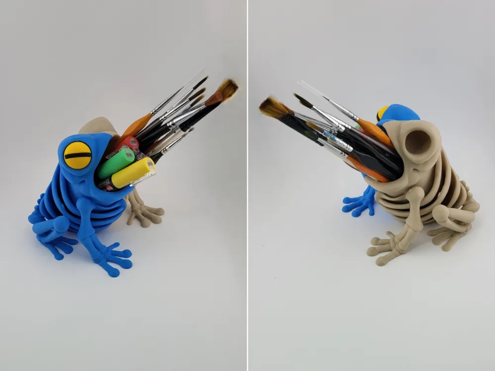 Frog Pen Holder Creepy Desk Organizer skeleton