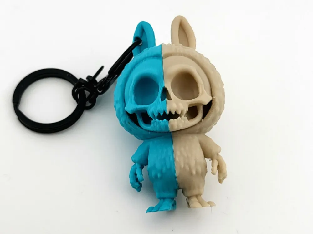 la bubu pop mart style Skeleton Keychain cute