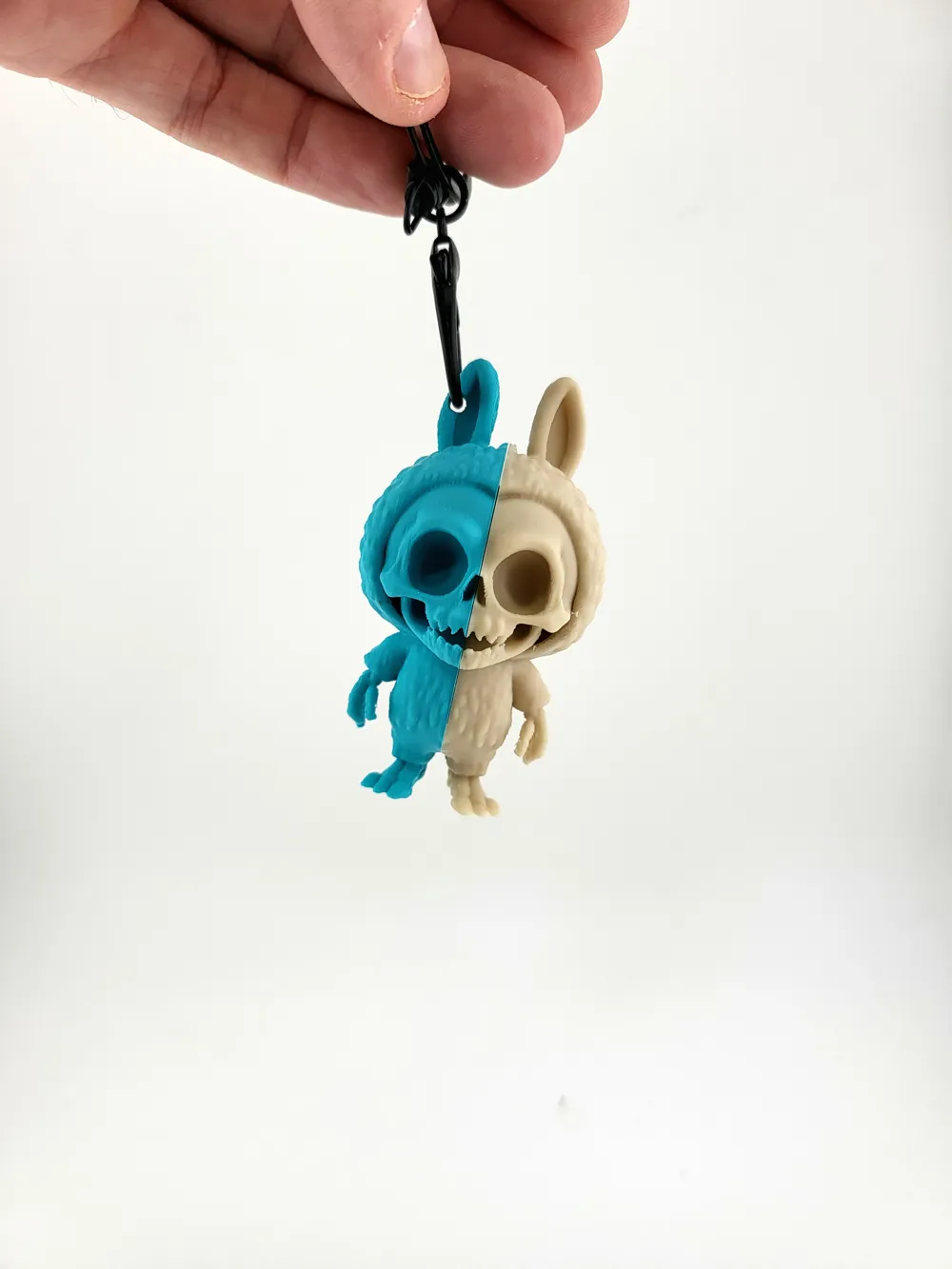 la bubu pop mart style Skeleton Keychain cute thumbnail 3