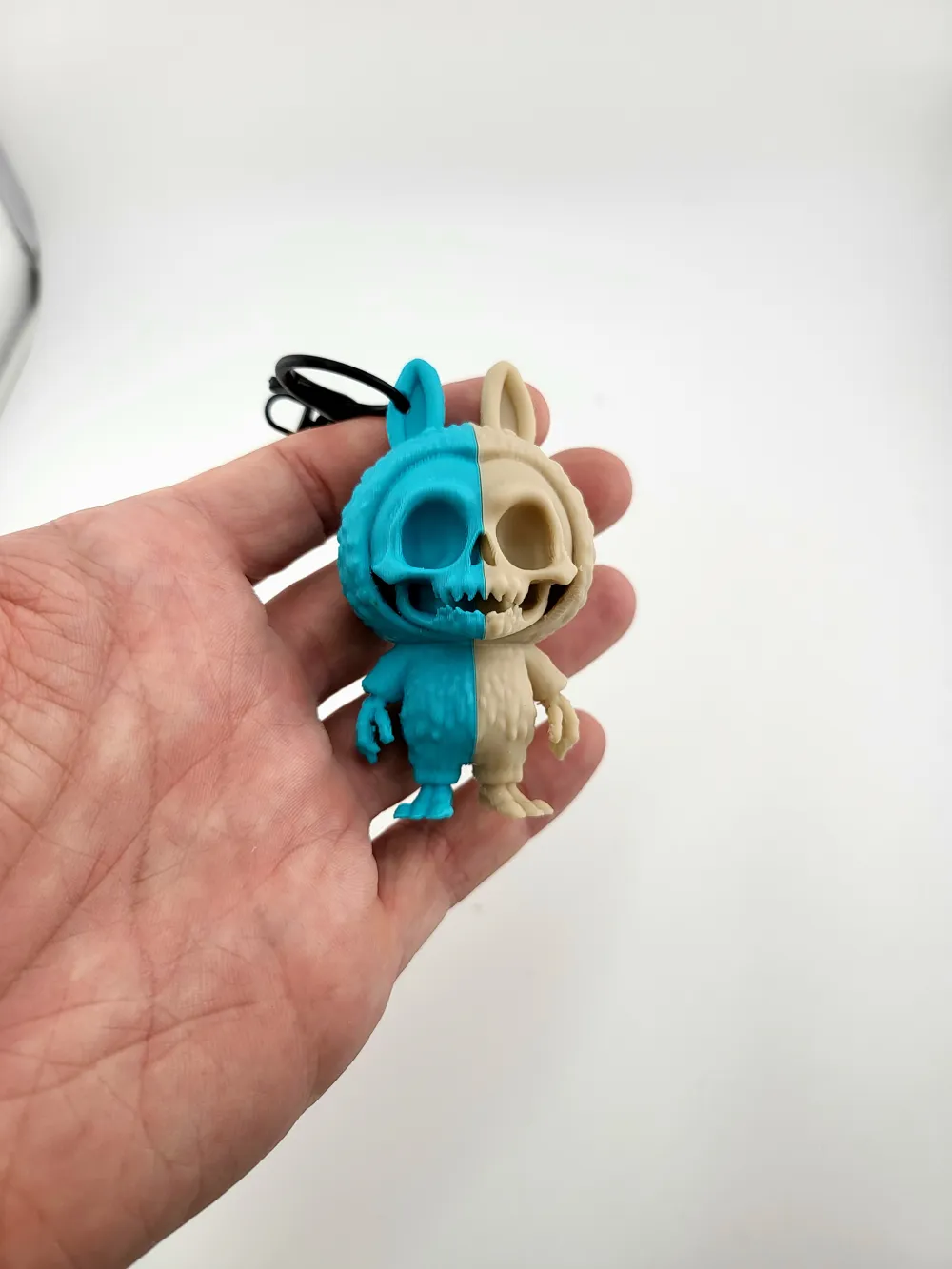 la bubu pop mart style Skeleton Keychain cute thumbnail 4