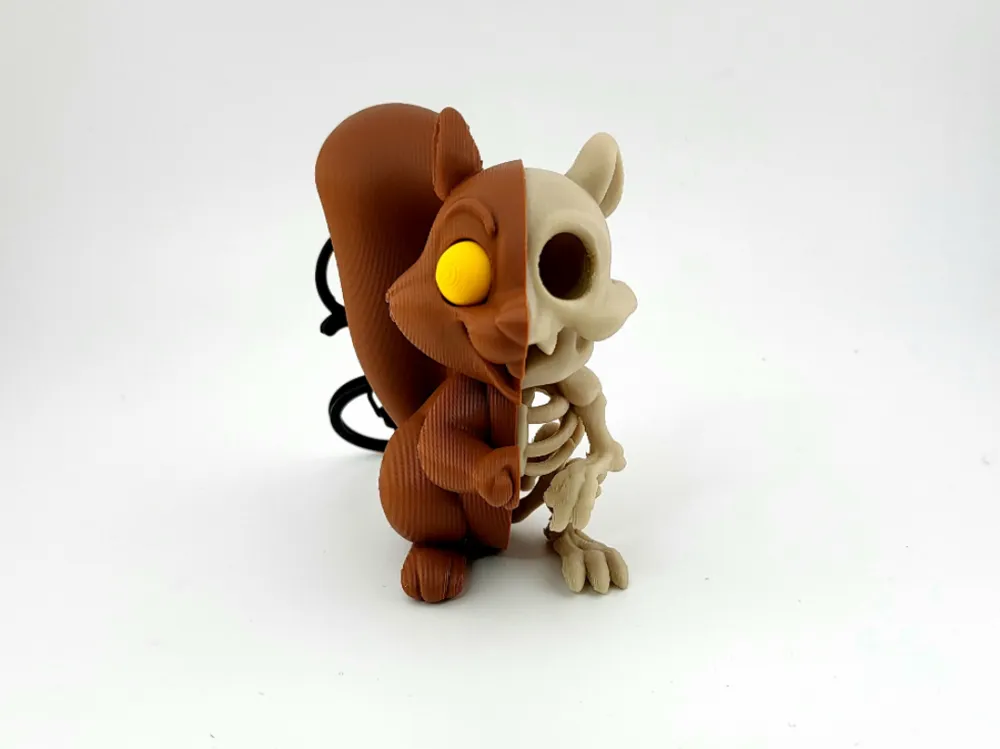 Kawaii Skeleton Squirrel Keychain Animal Keyring