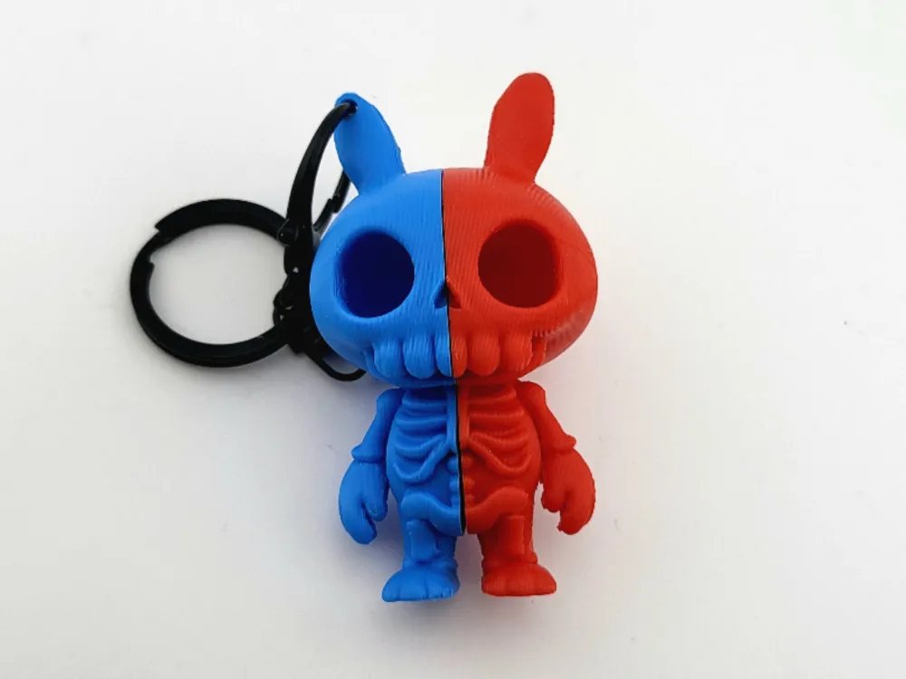 la bubu pop mart style Skeleton Keychain bunny