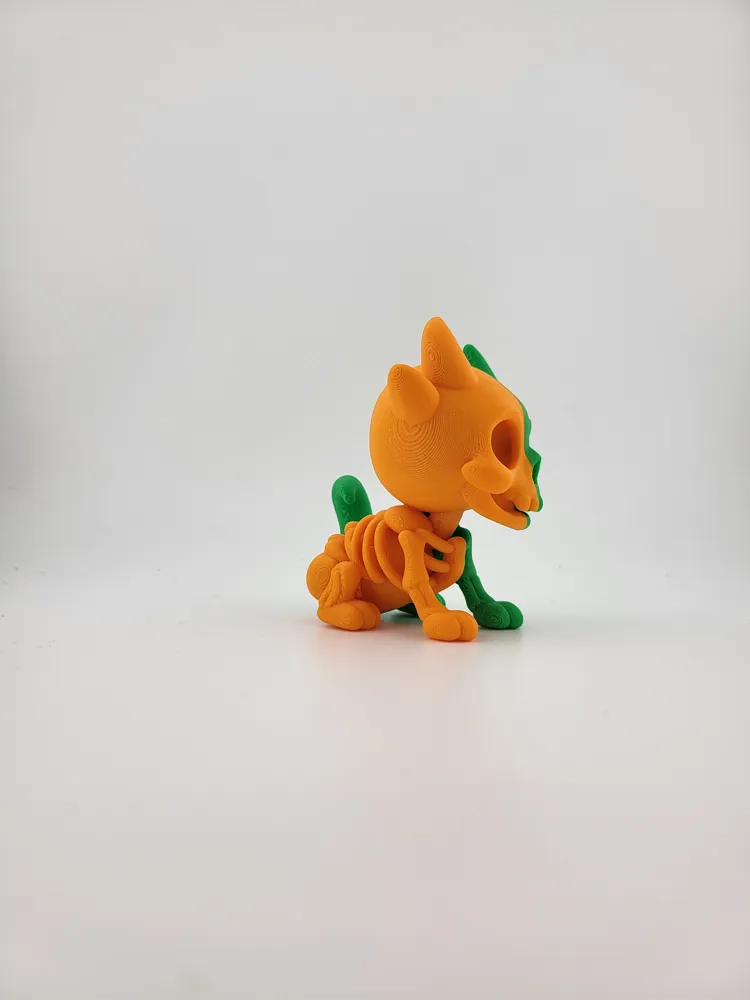 Colorful Demon Puppy Skeleton Figurine kawaii thumbnail 3