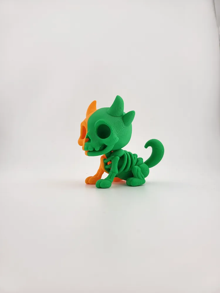 Colorful Demon Puppy Skeleton Figurine kawaii thumbnail 4
