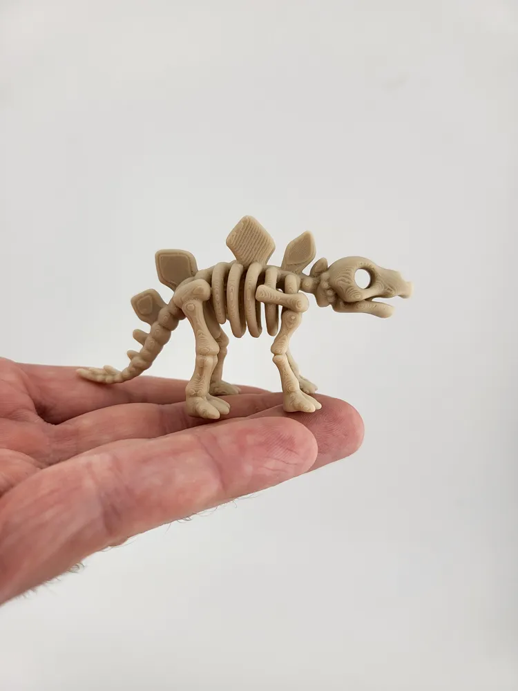 kawaii Stegosaurus Skeleton Keychain dinosaur cute thumbnail 2