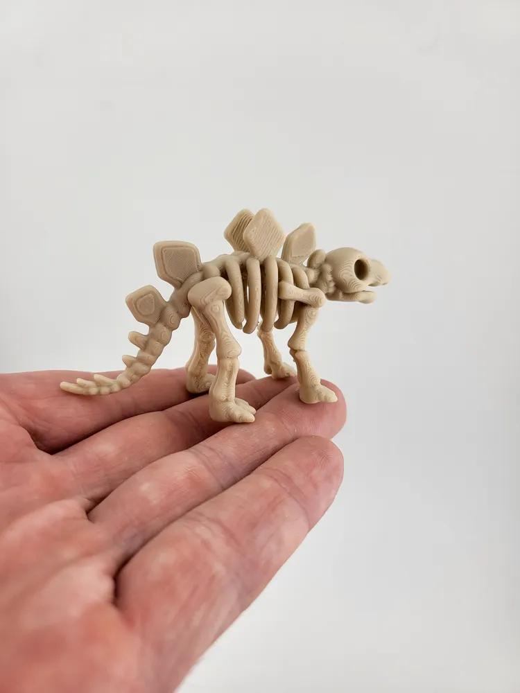 kawaii Stegosaurus Skeleton Keychain dinosaur cute thumbnail 3