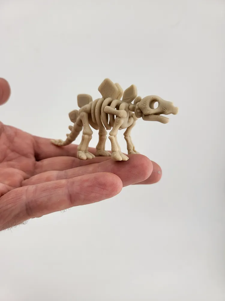 kawaii Stegosaurus Skeleton Keychain dinosaur cute thumbnail 4