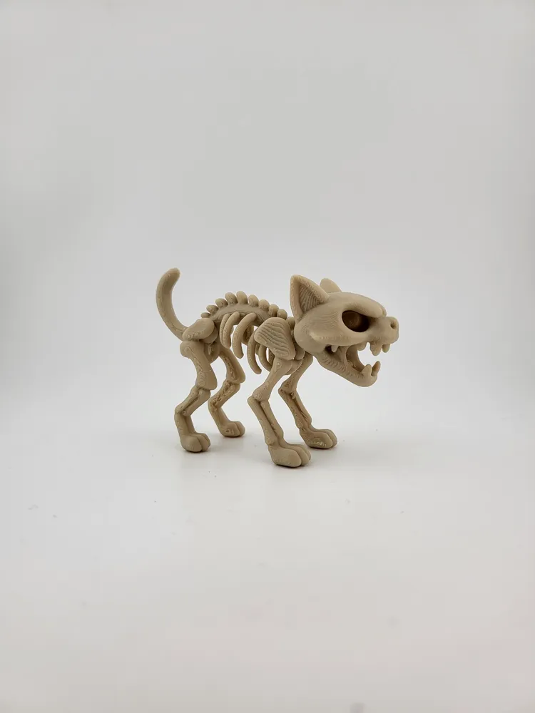 Skeleton Cat Figurine Cute Halloween skull Style thumbnail 2