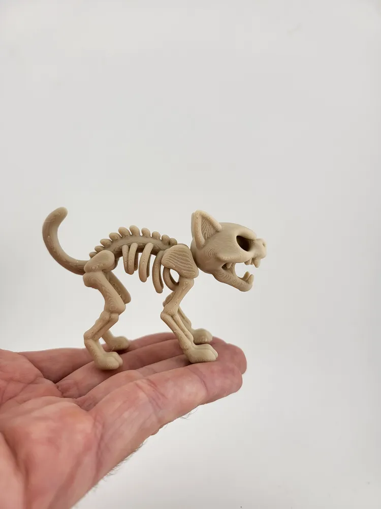 Skeleton Cat Figurine Cute Halloween skull Style thumbnail 4